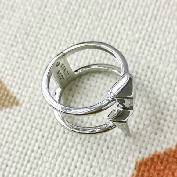 KENDRA SCOTT BOLT DOUBLE BAND RING - SILVER Sz: 7 - Picture 6 of 6
